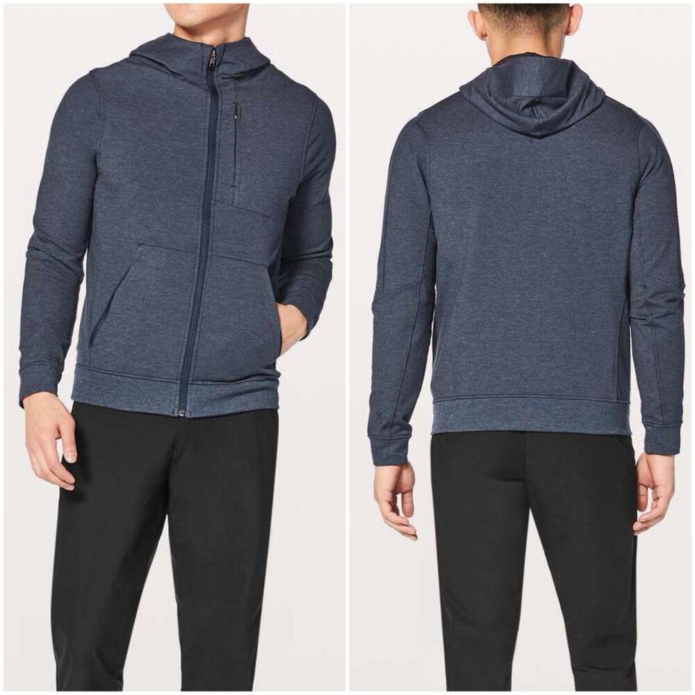 Lululemon City Sweat Zip Hoodie Heathered Navy Performance Large LM4680S